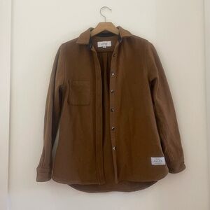 Anian Yellow-Brown Button-Down Shirt Jacket